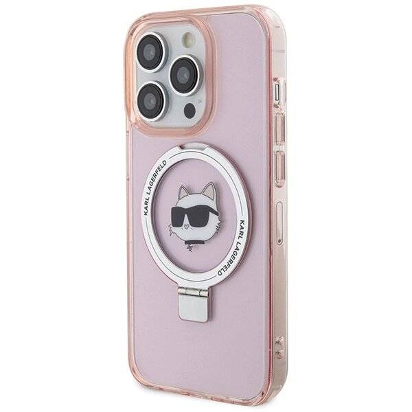 Karl Lagerfeld KLHMP15XHMRSCHP iPhone 15 Pro Max 6,7″ rosa/rosa Hardcase Ringständer Choupette-1