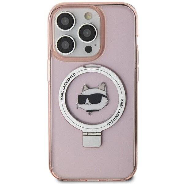Karl Lagerfeld KLHMP15XHMRSCHP iPhone 15 Pro Max 6,7″ rosa/rosa Hardcase Ringständer Choupette-2