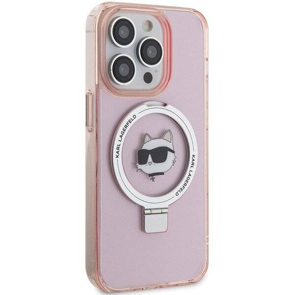 Karl Lagerfeld KLHMP15XHMRSCHP iPhone 15 Pro Max 6,7″ rosa/rosa Hardcase Ringständer Choupette-3