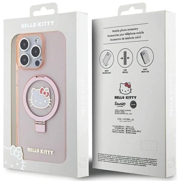 Hello Kitty Ringständer Glitzer Electrop Logo MagSafe Hülle iPhone 15 Pro Max – Pink-1