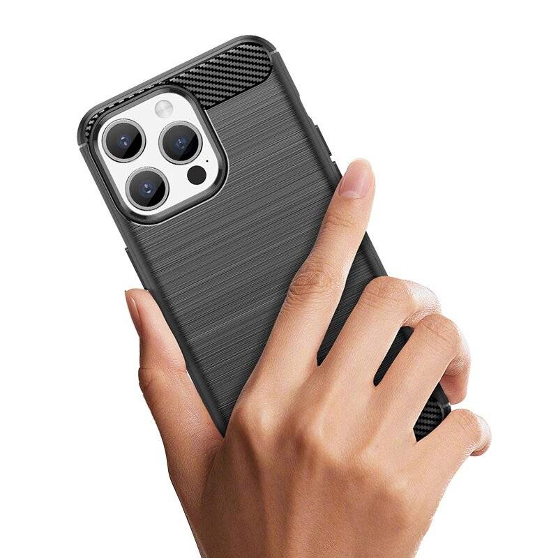 Flexible Carbon-Musterhülle iPhone 15 Pro Max Carbon Case – Blau-1