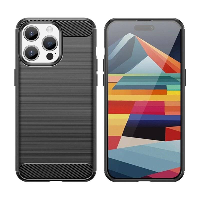 Flexible Carbon-Musterhülle iPhone 15 Pro Max Carbon Case – Blau-2