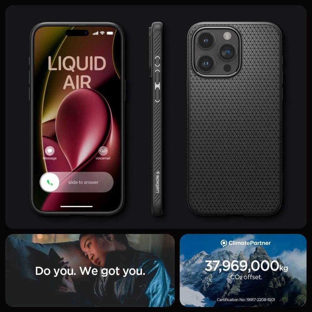 Spigen Liquid Air Hülle iPhone 15 Pro – Mattschwarz-1