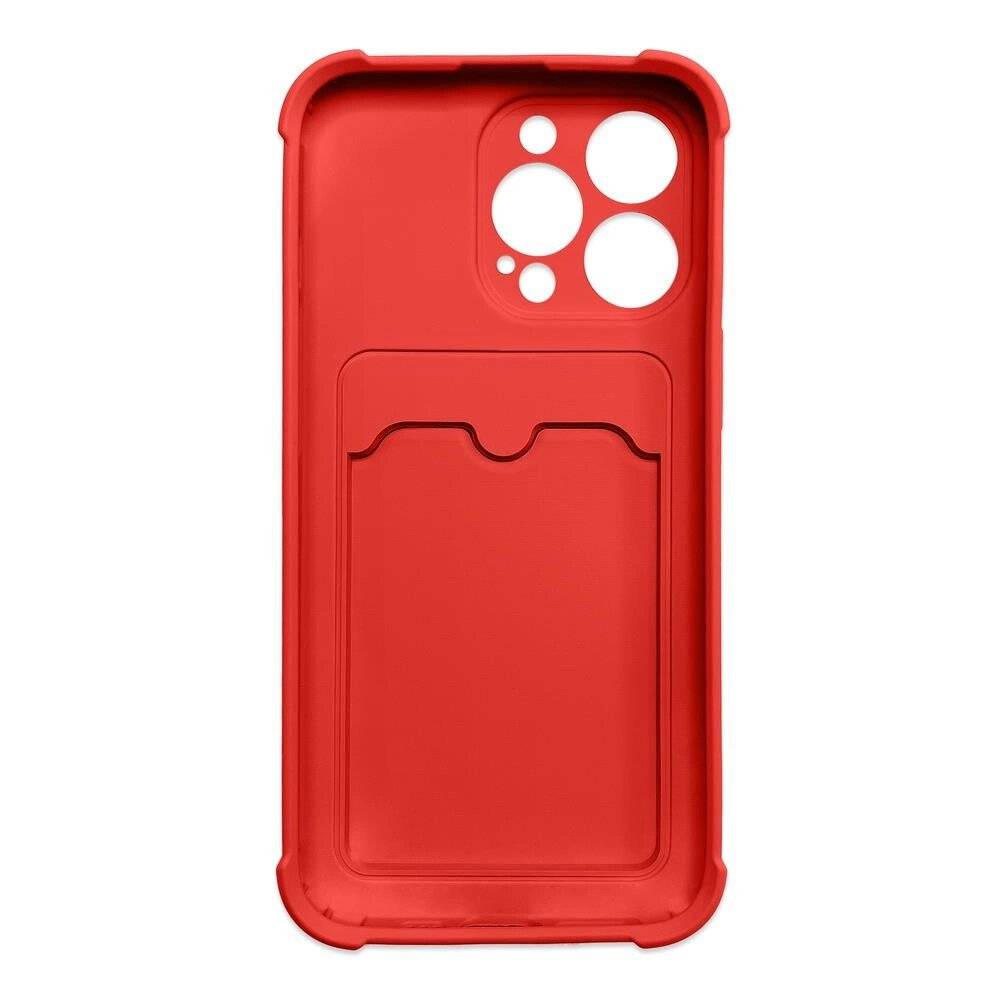 Card Armor Case Pouch Cover iPhone 13 Pro Max Wallet Silikon Air Bag Rot-1