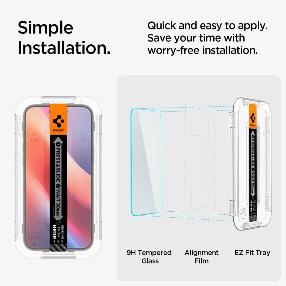 Spigen Glas.tR EZ Fit gehärtetes Glas iPhone 15/16-1
