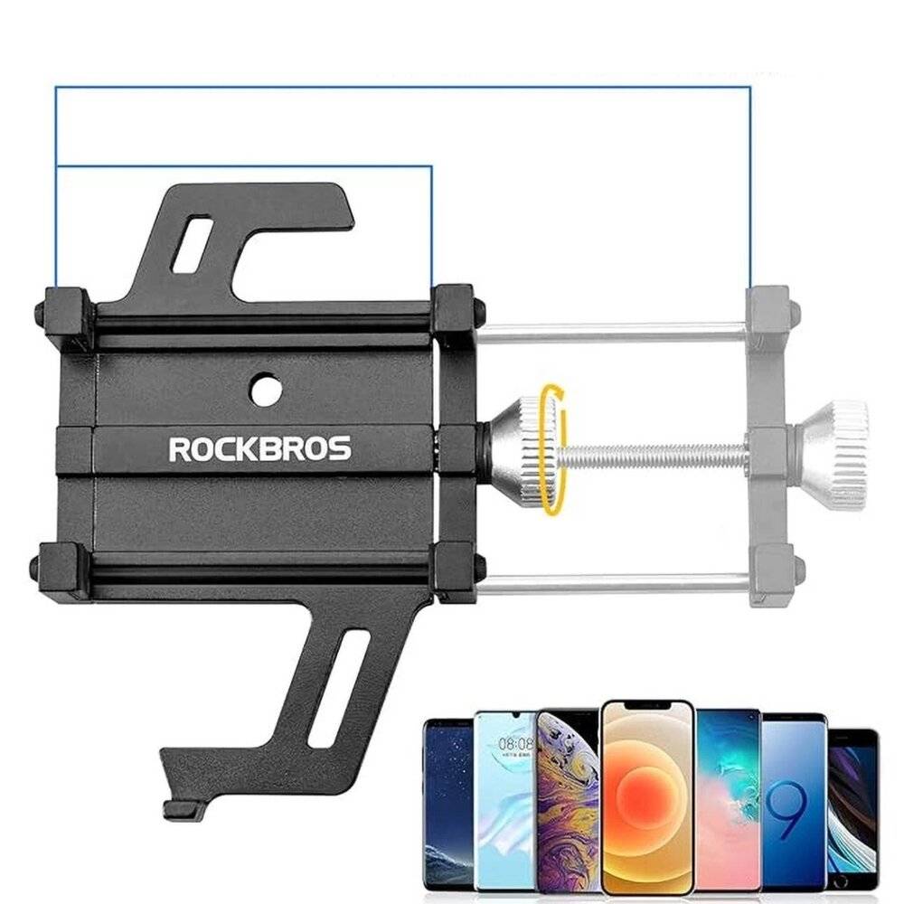 Rockbros 699-BK Fahrrad-Handyhalter Aluminiumlegierung – Schwarz-4