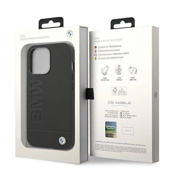 Hülle BMW BMHCP14XSLLBK iPhone 14 Pro Max 6,7″schwarz / schwarz Lederstempel-1