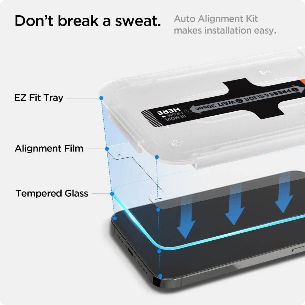 Spigen Glas.tR EZ Fit Tempered Glass iPhone 13 / Pro 14 16e-2