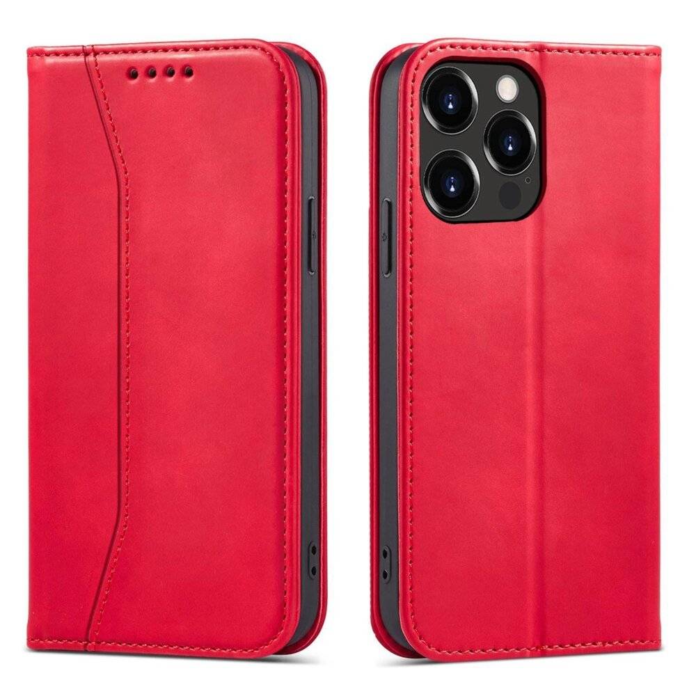 Magnet Fancy Case Hülle iPhone 14 Pro Max Flip Cover Wallet Ständer rot-5