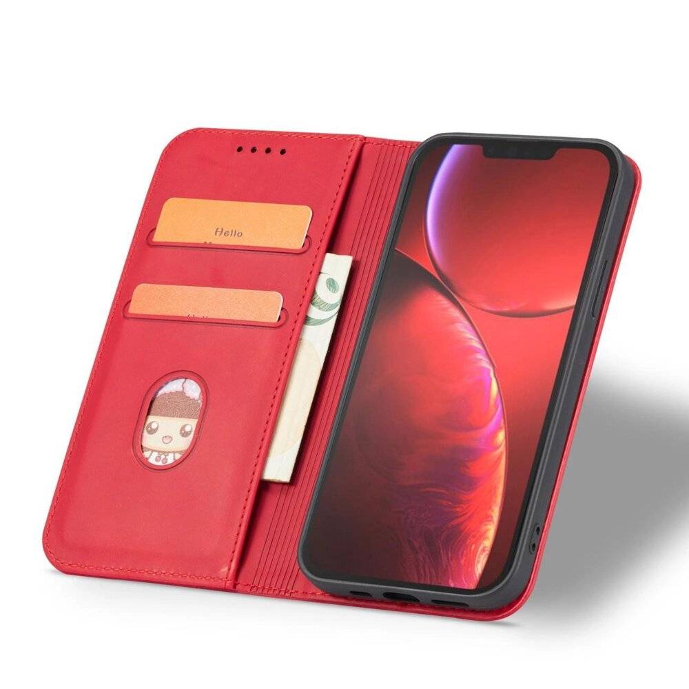 Magnet Fancy Case Hülle iPhone 14 Pro Max Flip Cover Wallet Ständer rot-3