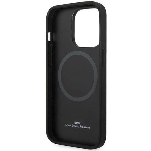 Hülle BMW BMHMP14L22RFGK iPhone 14 Pro 6.1″ schwarz/schwarz Leder Rautenmuster MagSafe-5