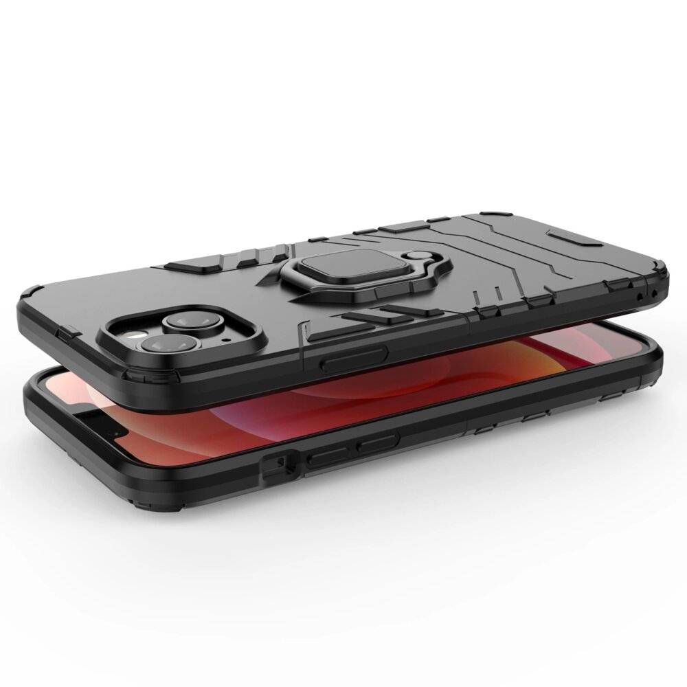 Ring Armor Hülle iPhone 14 Pro gepanzerte magnetischer Haltering schwarz-3