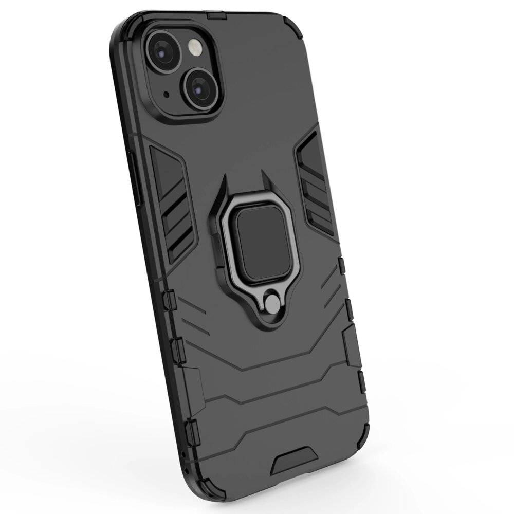 Ring Armor Hülle iPhone 14 Pro gepanzerte magnetischer Haltering schwarz-4