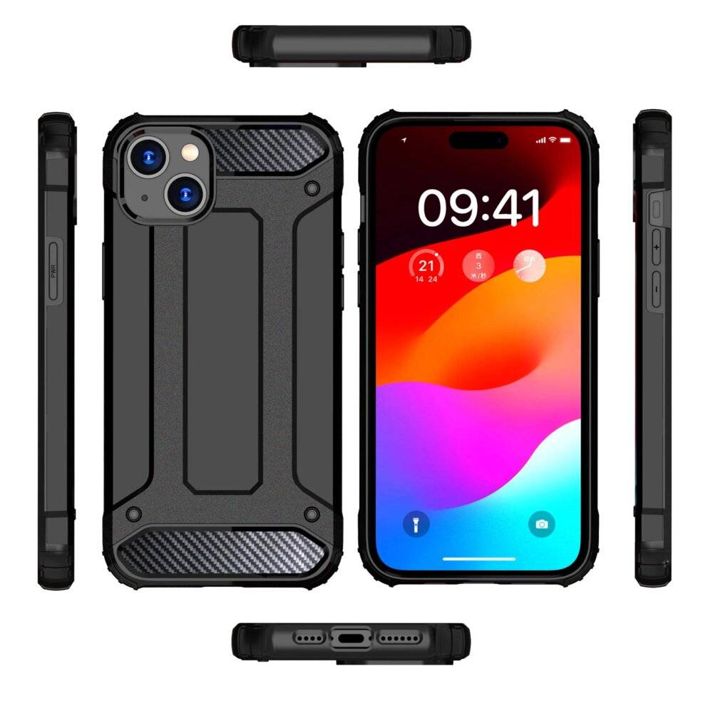 iPhone 15 Plus Hybrid Armor Hülle – Blau-1