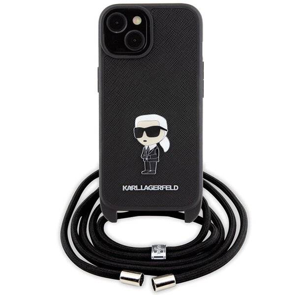 Karl Lagerfeld Umhängetasche Saffiano-Monogramm Metallnadel, & Choupette-Hülle iPhone 15 –-2