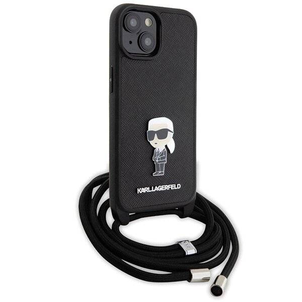 Karl Lagerfeld Umhängetasche Saffiano-Monogramm Metallnadel, & Choupette-Hülle iPhone 15 –-3
