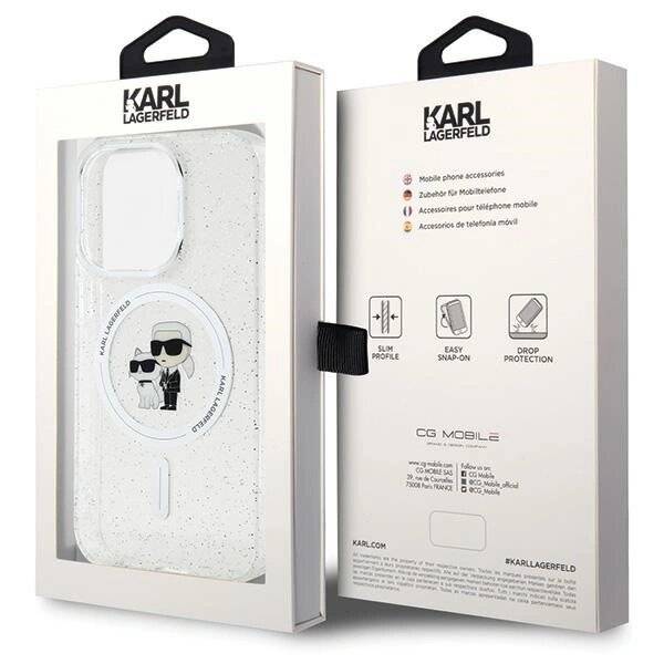 Karl Lagerfeld Karl&Choupette Glitter MagSafe Hülle iPhone 15 Pro – transparent-1