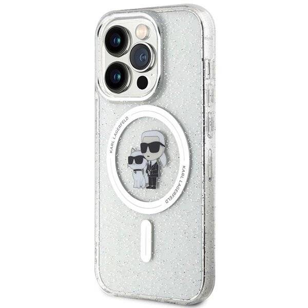 Karl Lagerfeld Karl&Choupette Glitter MagSafe Hülle iPhone 15 Pro – transparent-2