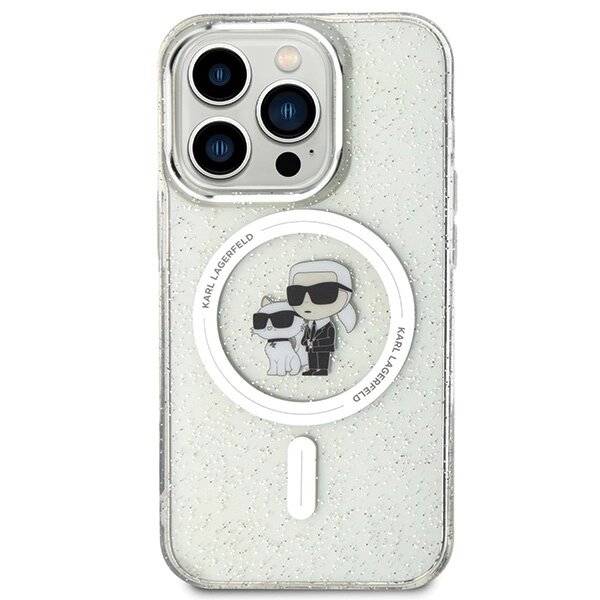 Karl Lagerfeld Karl&Choupette Glitter MagSafe Hülle iPhone 15 Pro – transparent-3