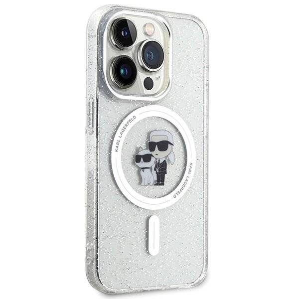 Karl Lagerfeld Karl&Choupette Glitter MagSafe Hülle iPhone 15 Pro – transparent-4
