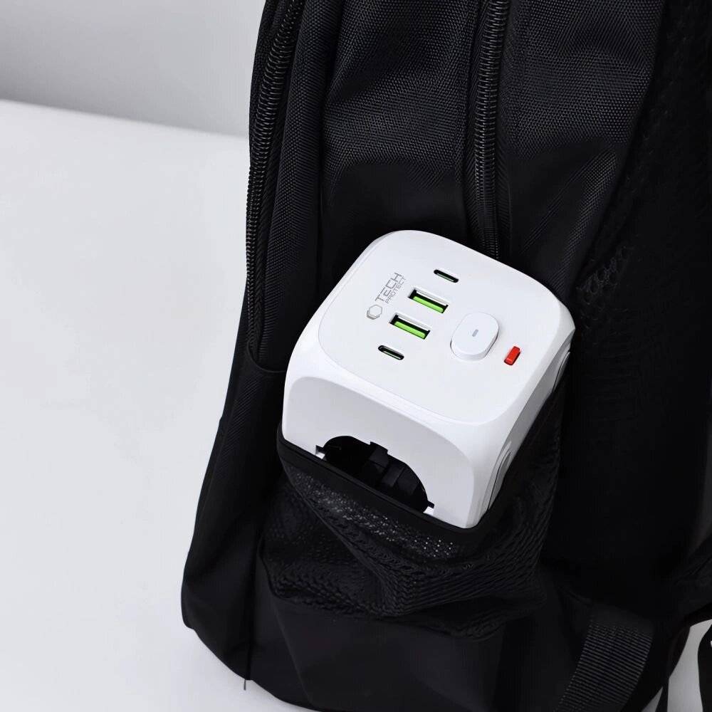 Tech-Protect PCL3x4 Steckdosenleiste, 2x USB-A, USB-C, 3x AC Typ Schuko - Weiß-5