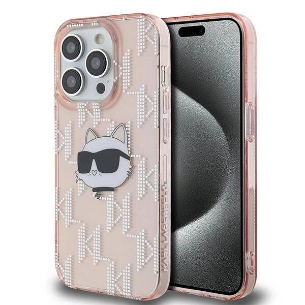 Karl Lagerfeld IML Choupette Head & Monogram Hülle iPhone 14 Pro – Rosa-5