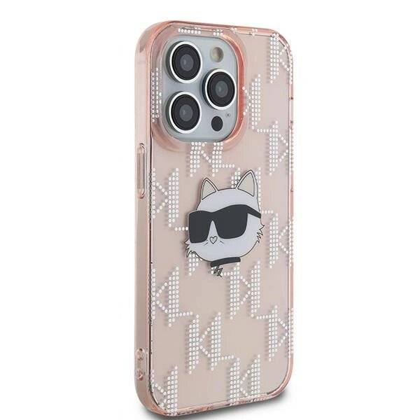 Karl Lagerfeld IML Choupette Head & Monogram Hülle iPhone 14 Pro – Rosa-3