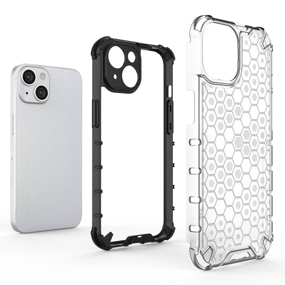 Wabenhülle iPhone 14 gepanzerte Hybridhülle blau-3