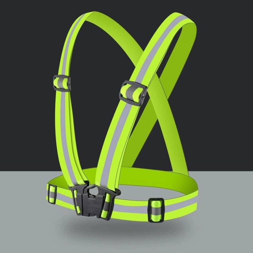 Verstellbarer reflektierender Gurt Laufrad – gelb-4