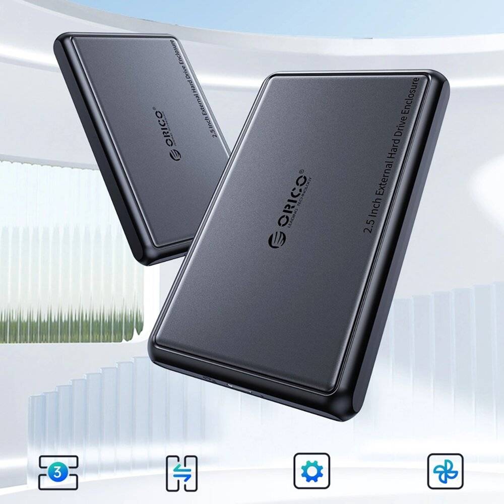 Preisbild für Orico DDL25-C3 2,5″ HDD/SSD USB-C 5Gb/s Festplattenlaufwerk - Schwarz