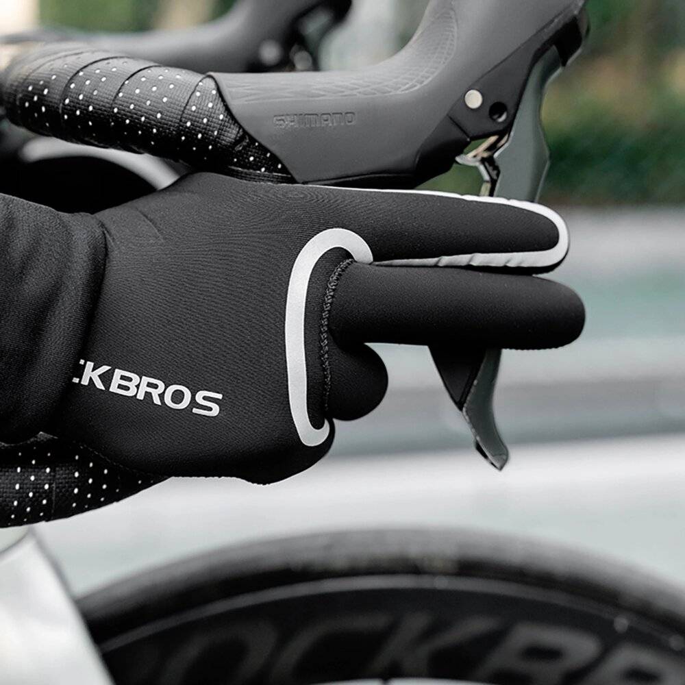 Rockbros komplett wasserdichte Fahrradhandschuhe, Größe: S/M - Schwarz-1