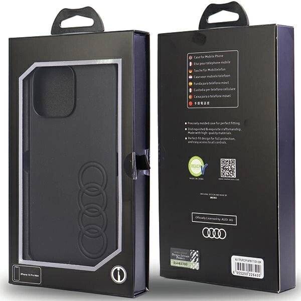Audi Kunstleder iPhone 14 Pro Max 6,7″ schwarz/schwarz Hardcase AU-TPUPPCIP14PM-TT/D1-BK-5