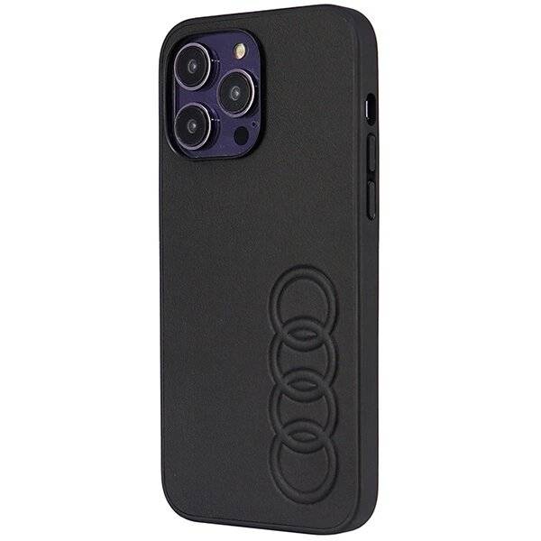 Audi Kunstleder iPhone 14 Pro Max 6,7″ schwarz/schwarz Hardcase AU-TPUPPCIP14PM-TT/D1-BK-2