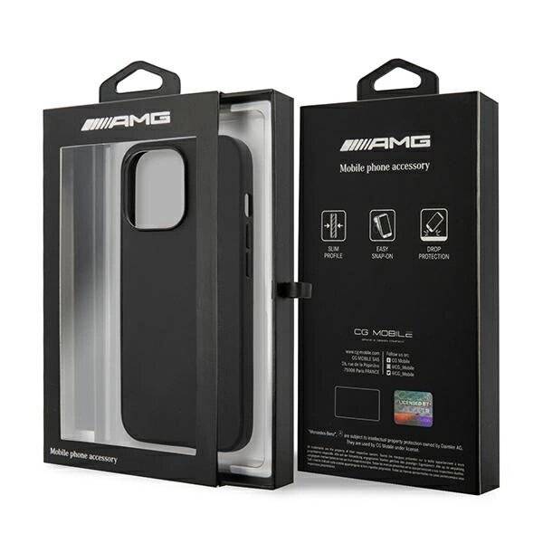 AMG AMHCP14LDOLBK iPhone 14 Pro 6.1″schwarz / schwarz Hardcase Leder Hot Stamped-1