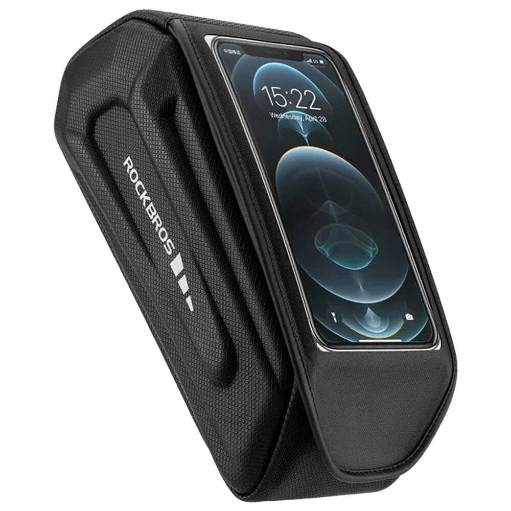 Rockbros 30120064001 wasserdichte Rahmen-Fahrradtasche Telefonabdeckung – Schwarz-4