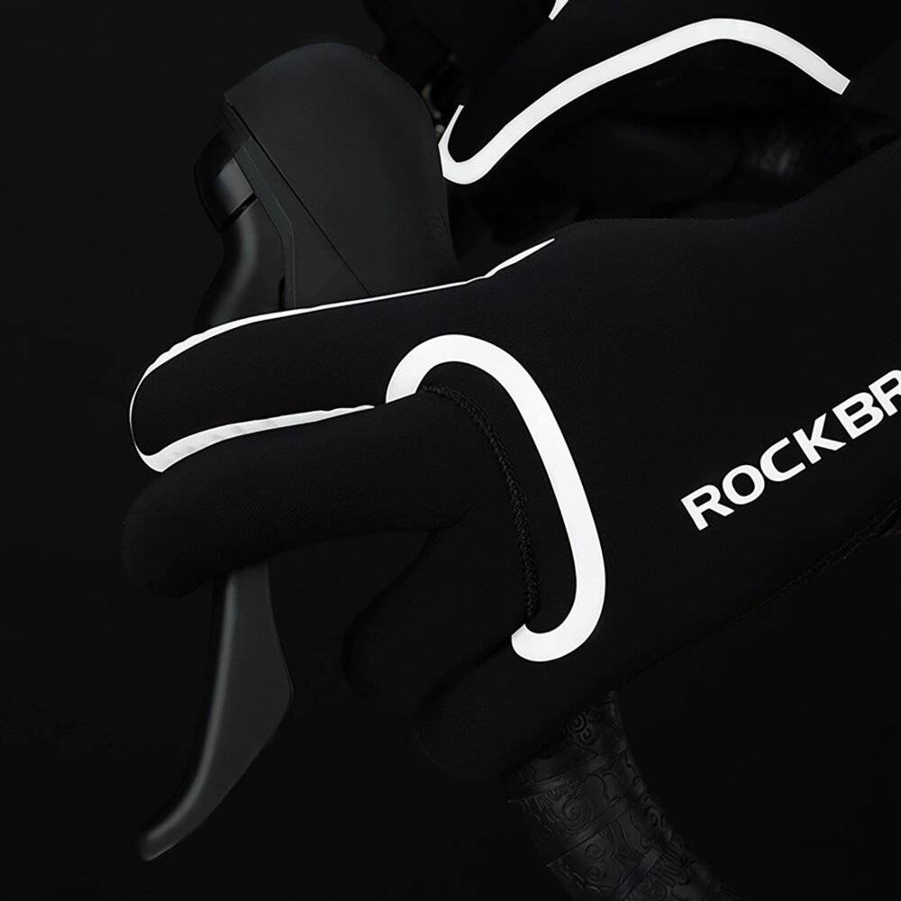 Rockbros komplett wasserdichte Fahrradhandschuhe, Größe: S/M - Schwarz-4