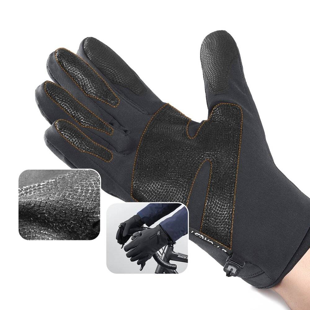Rutschfeste Winter-Handy-Sporthandschuhe Größe XL – schwarz-1