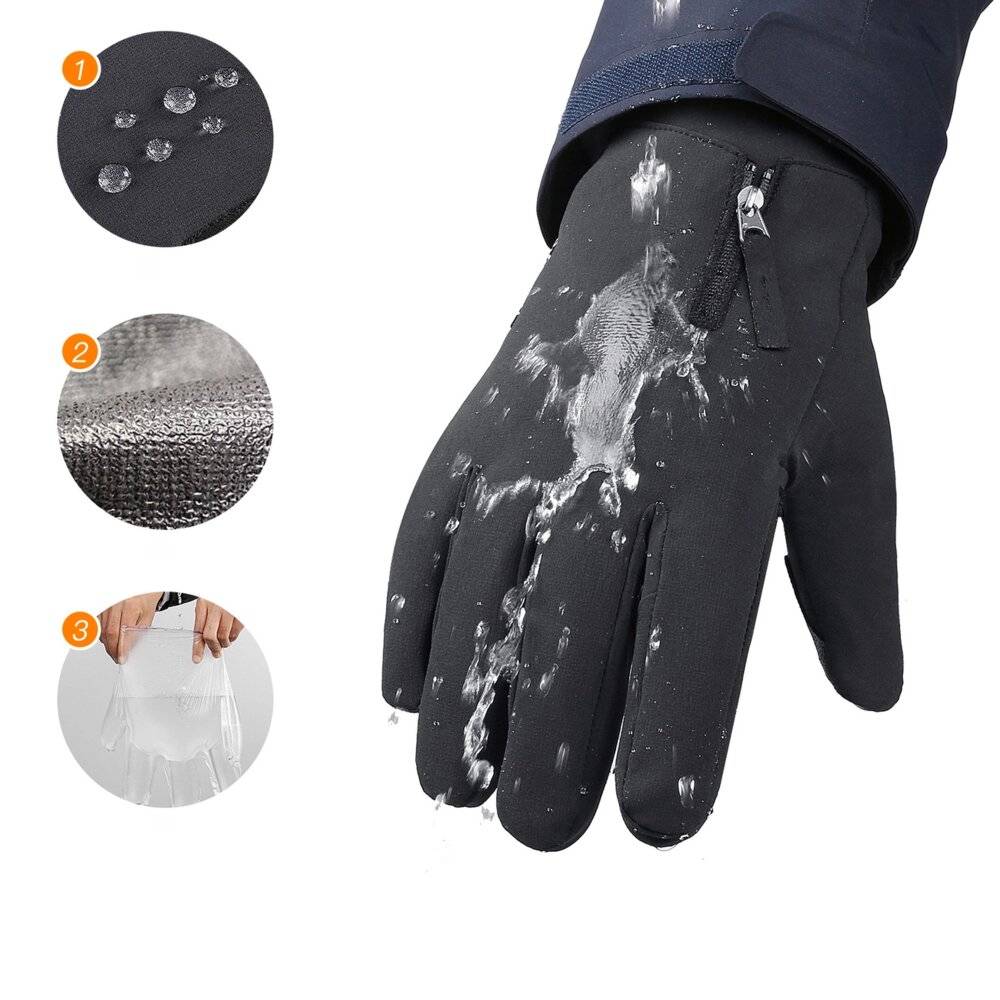 Preisbild für Rutschfeste Winter-Handy-Sporthandschuhe Größe XL – schwarz