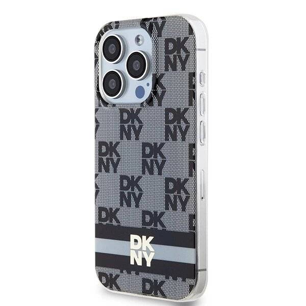 DKNY IML Checkered Mono Pattern & Printed Stripes MagSafe Hülle iPhone 14 Pro Max – Schwarz-1
