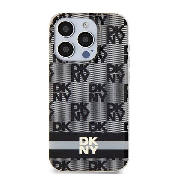 DKNY IML Checkered Mono Pattern & Printed Stripes MagSafe Hülle iPhone 14 Pro Max – Schwarz-2