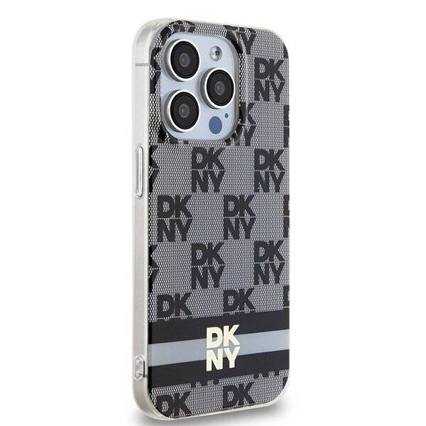 DKNY IML Checkered Mono Pattern & Printed Stripes MagSafe Hülle iPhone 14 Pro Max – Schwarz-3