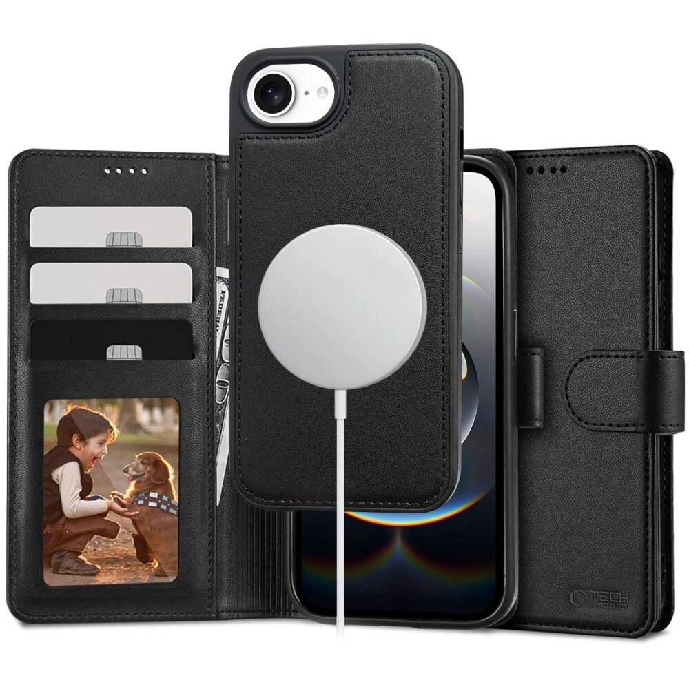 Preisbild für Tech-Protect Wallet MagSafe iPhone 16e Hülle - Mattschwarz