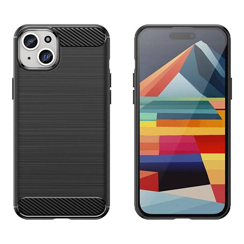 Flexible Carbon-Musterhülle iPhone 15 Plus Carbon Case – Schwarz-1