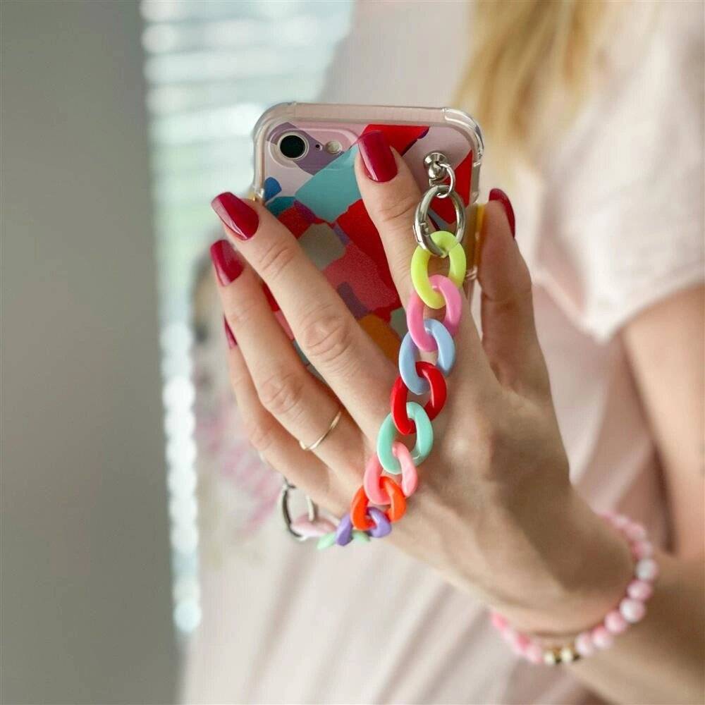 Color Chain Case Gel flexible elastische Hülle Kettenanhänger iPhone 13 Pro Max mehrfarbig 2-1