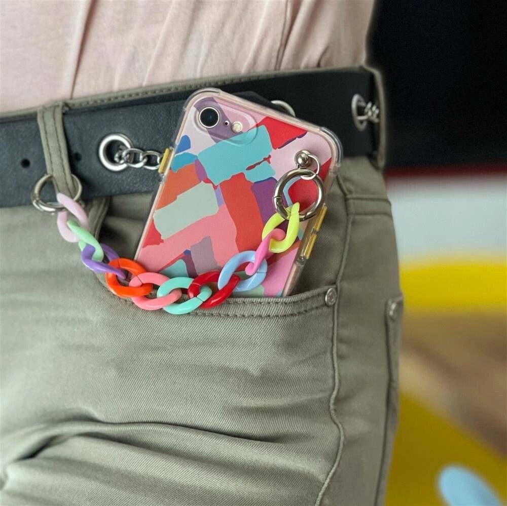 Color Chain Case Gel flexible elastische Hülle Kettenanhänger iPhone 13 Pro Max mehrfarbig 2-3