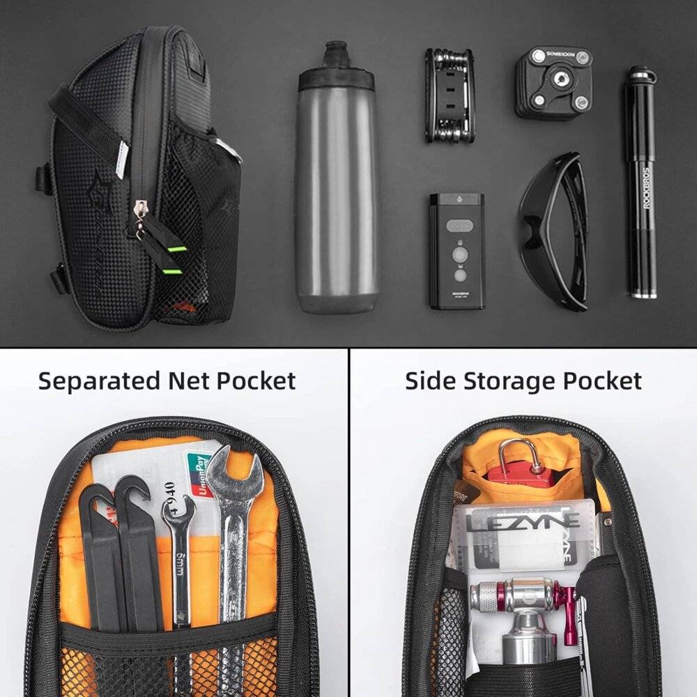 Rockbros C7-1 wasserdichte Fahrradtasche Sattelbefestigung 1,5l - Schwarz-1