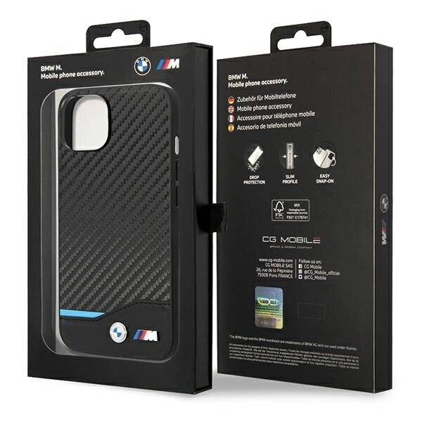 Hülle BMW BMHCP14M22NBCK iPhone 14 Plus 6,7″schwarz / schwarzes Leder Carbon-1
