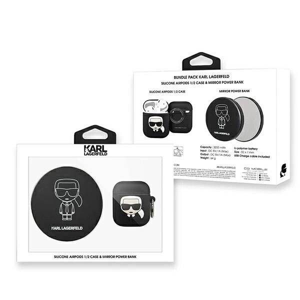 Preisbild für Karl Lagerfeld Ikonik Case AirPods + Powerbank - Schwarz