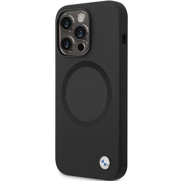 BMW BMHMP14LSILBK2 Hülle iPhone 14 Pro – schwarz Signature Liquid Silicone MagSafe-1