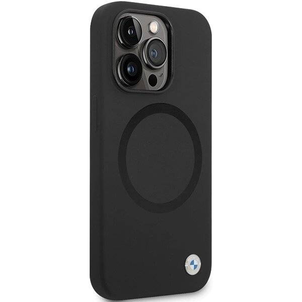 BMW BMHMP14LSILBK2 Hülle iPhone 14 Pro – schwarz Signature Liquid Silicone MagSafe-3